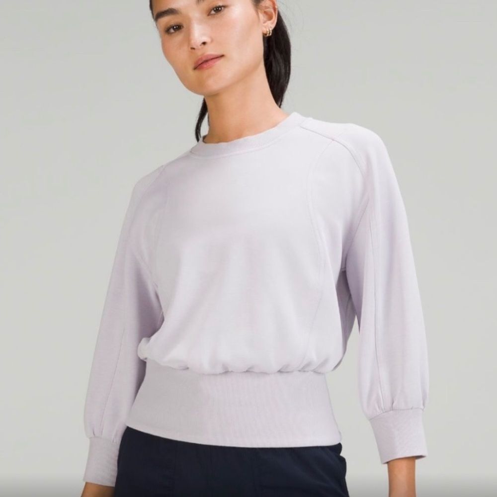 Lululemon Softstreme Ribbed-Hem Pullover in Faint Lavender size 12